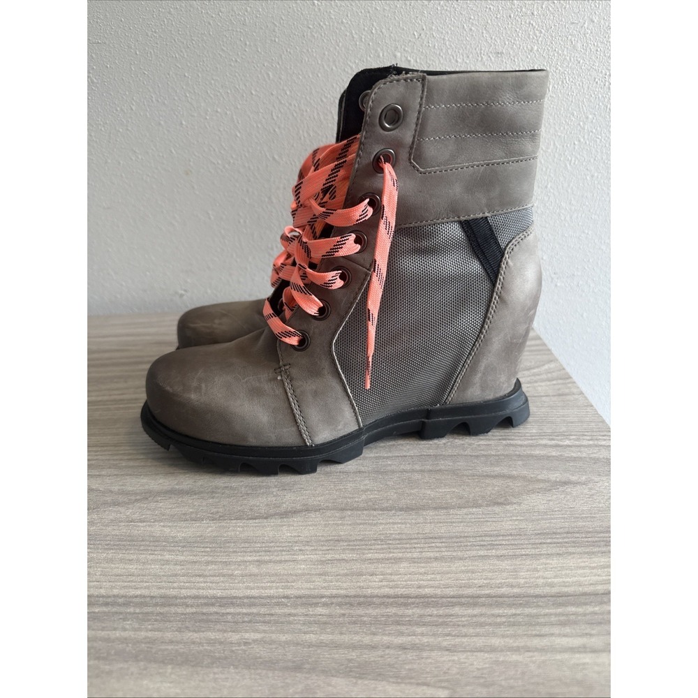 Sorel Joan of Arctic Wedge III Lexie Boots Quarry Black NL4364-052 Womens Sz 9
